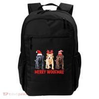 Black Yellow Chocolate Lab Christmas Labrador Merry Woofmas Gift Backpack thumb 0
