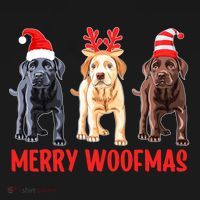Black Yellow Chocolate Lab Christmas Labrador Merry Woofmas Gift Women's Hoodie thumb 2