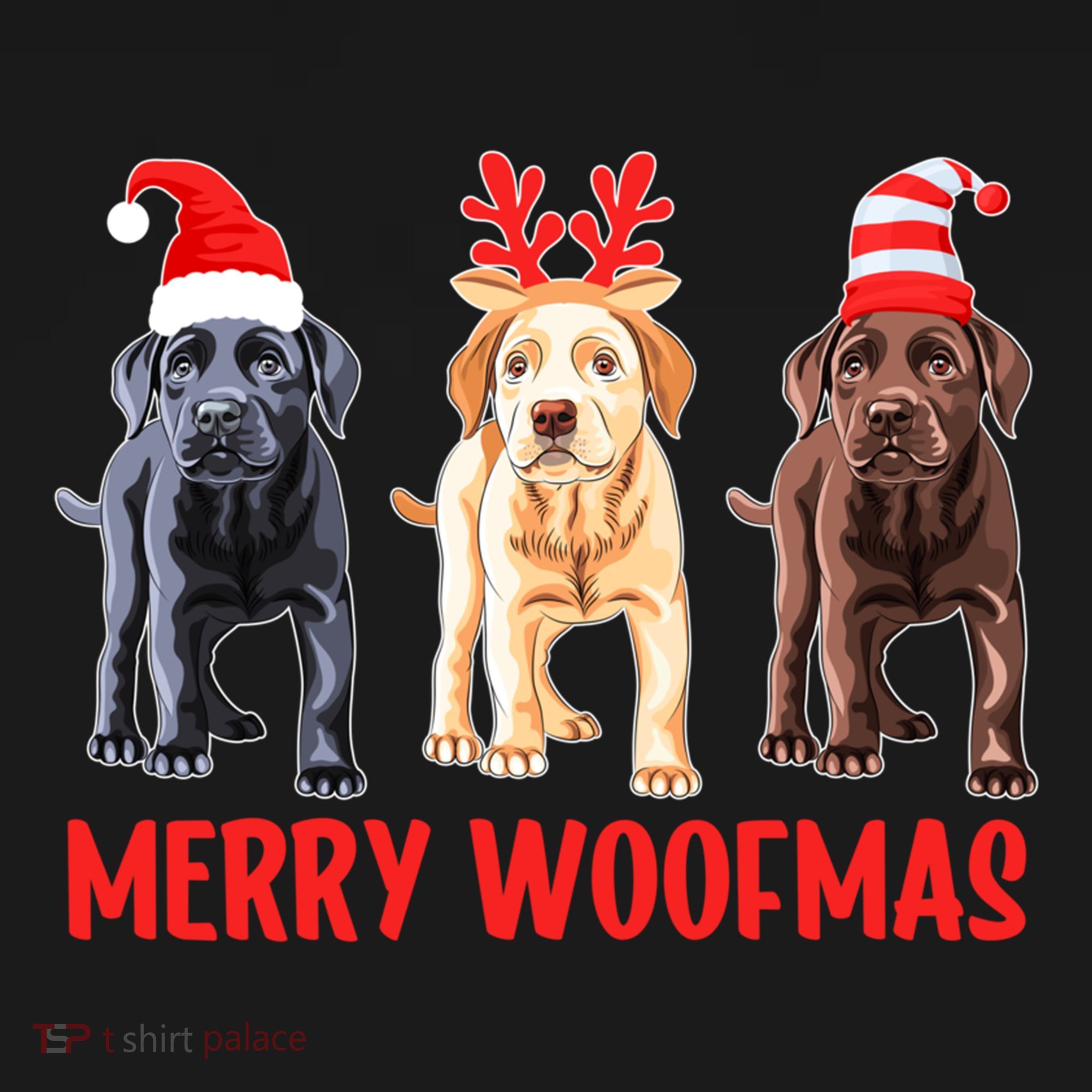 Black Yellow Chocolate Lab Christmas Labrador Merry Woofmas Gift Ornament