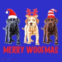 Black Yellow Chocolate Lab Christmas Labrador Merry Woofmas Gift Apron thumb 3