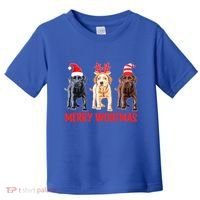 Black Yellow Chocolate Lab Christmas Labrador Merry Woofmas Gift Toddler T-Shirt thumb 0