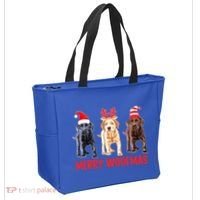 Black Yellow Chocolate Lab Christmas Labrador Merry Woofmas Gift Tote Bag thumb 2