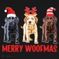 Black Yellow Chocolate Lab Christmas Labrador Merry Woofmas Gift Backpack thumb 2