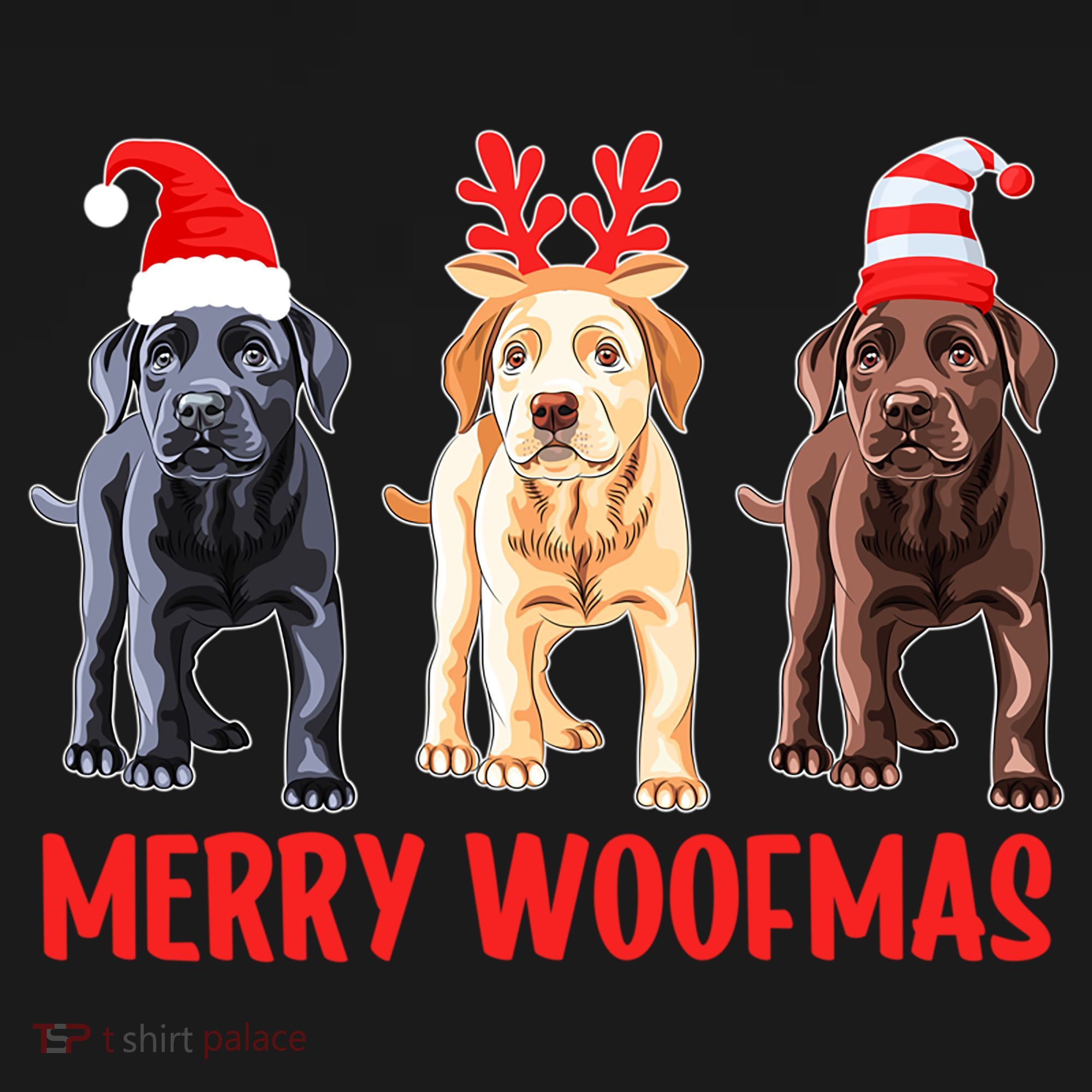 Black Yellow Chocolate Lab Christmas Labrador Merry Woofmas Gift Women's Hoodie