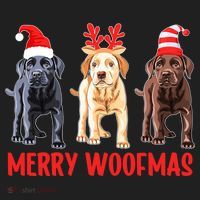 Black Yellow Chocolate Lab Christmas Labrador Merry Woofmas Gift Golf Towel thumb 3
