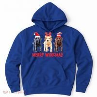 Black Yellow Chocolate Lab Christmas Labrador Merry Woofmas Gift Hoodie thumb 0