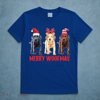 Black Yellow Chocolate Lab Christmas Labrador Merry Woofmas Gift T-Shirt thumb 5