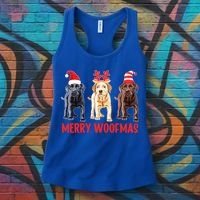 Black Yellow Chocolate Lab Christmas Labrador Merry Woofmas Gift Women's Tank Top thumb 3
