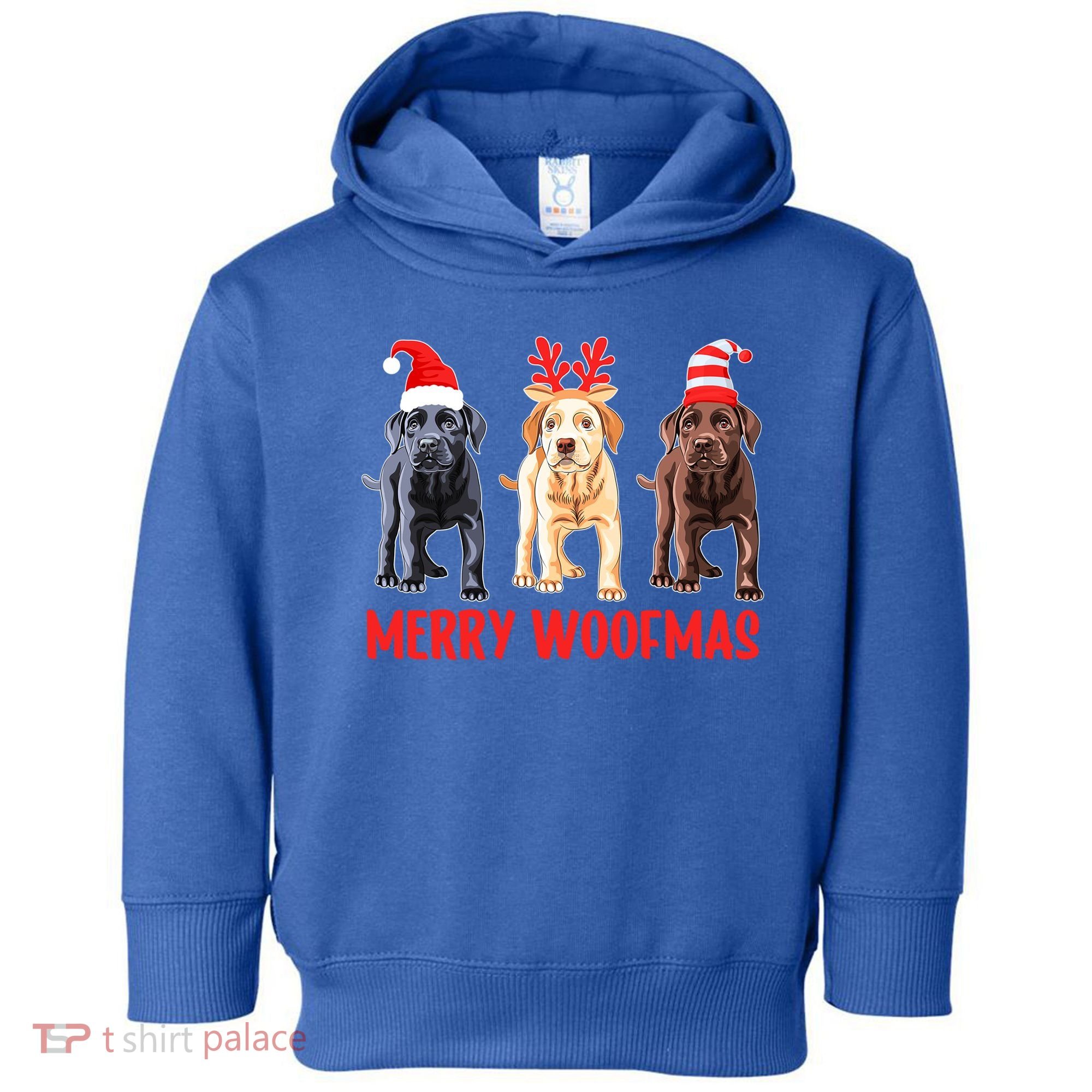 Black Yellow Chocolate Lab Christmas Labrador Merry Woofmas Gift Toddler Hoodie