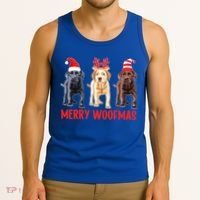 Black Yellow Chocolate Lab Christmas Labrador Merry Woofmas Gift Tank Top thumb 3