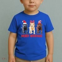Black Yellow Chocolate Lab Christmas Labrador Merry Woofmas Gift Toddler T-Shirt thumb 2