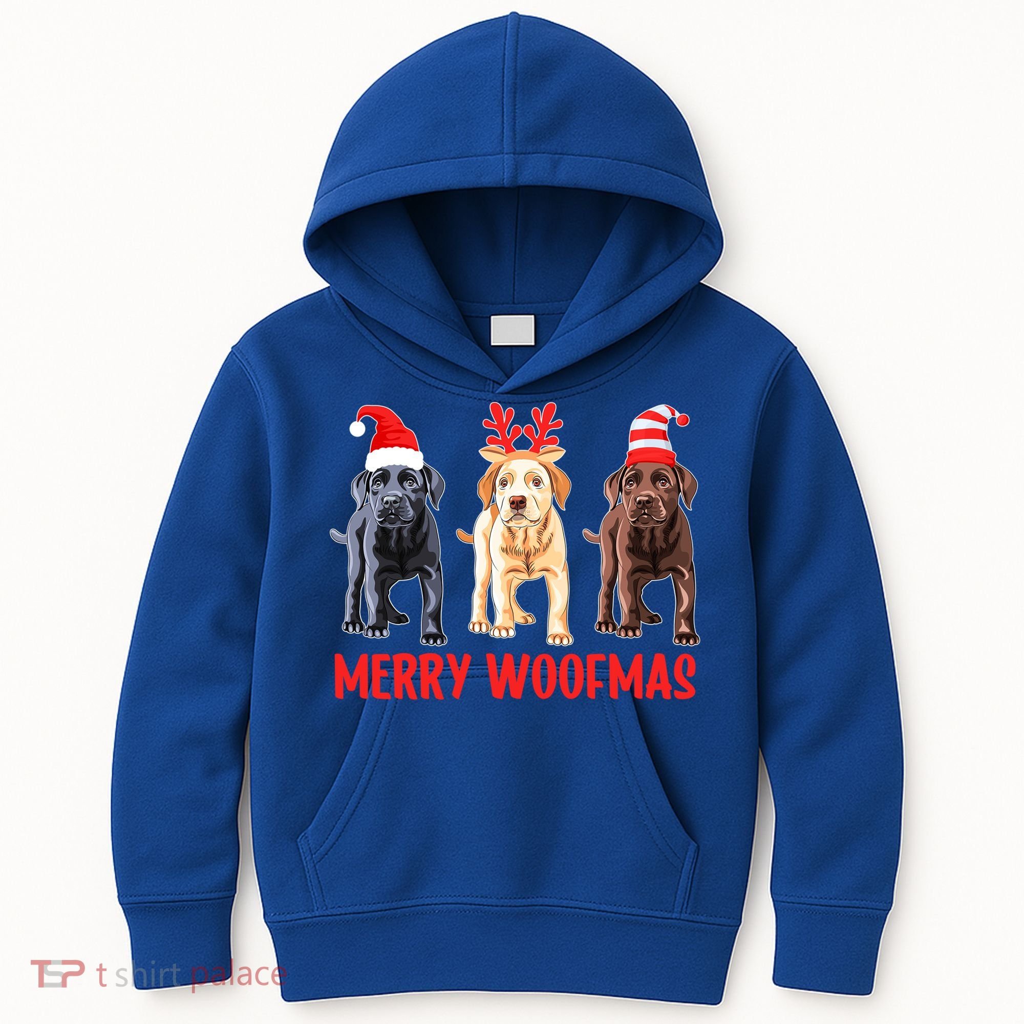Black Yellow Chocolate Lab Christmas Labrador Merry Woofmas Gift Kids Hoodie