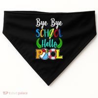Bye Bye School Hello Pool USA-Made Doggie Bandana thumb 0