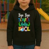 Bye Bye School Hello Pool Kids Hoodie thumb 3