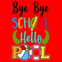 Bye Bye School Hello Pool Santa Hat thumb 1