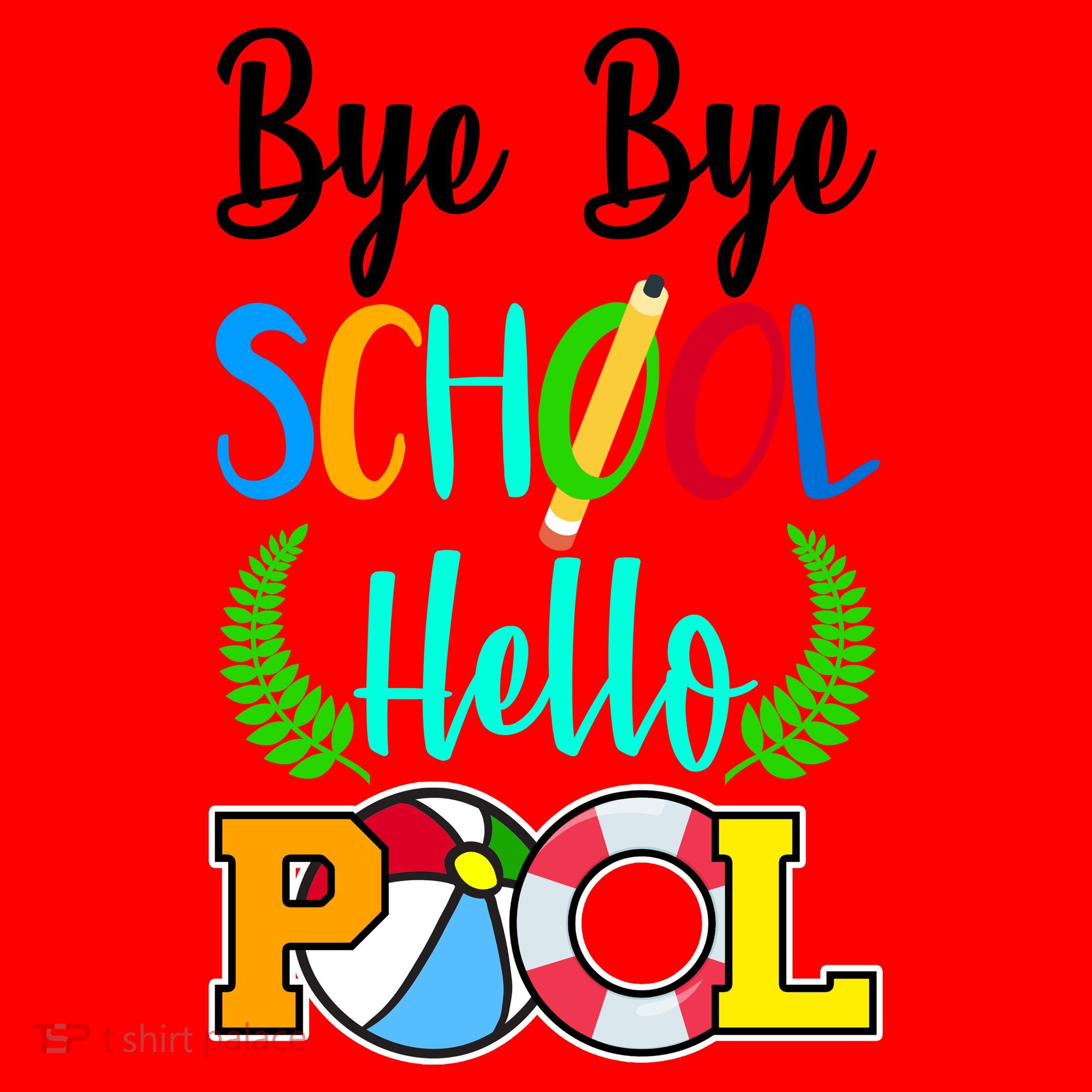 Bye Bye School Hello Pool Santa Hat