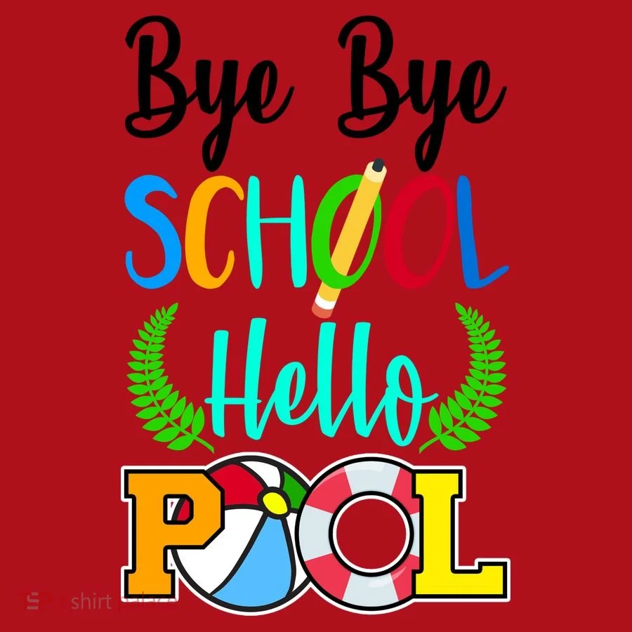 Bye Bye School Hello Pool Christmas Stocking