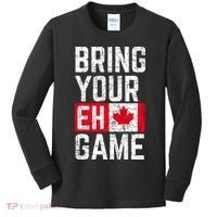 Bring Your Eh Game Canadian Flag Canada Pride Kids Long Sleeve Shirt thumb 0
