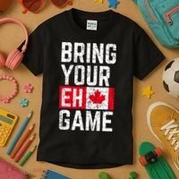 Bring Your Eh Game Canadian Flag Canada Pride Kids T-Shirt thumb 3