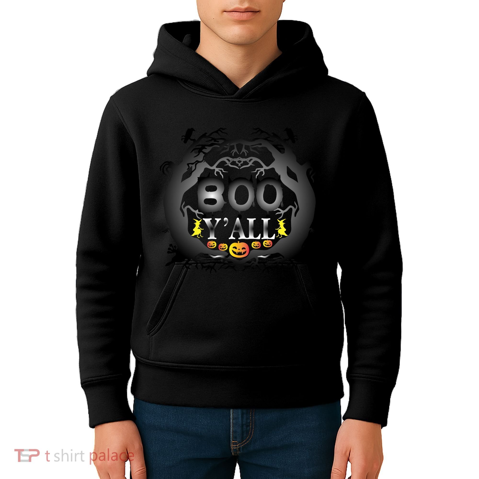 Boo Y'all Funny Halloween Kids Hoodie