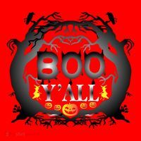 Boo Y'all Funny Halloween Santa Hat thumb 1