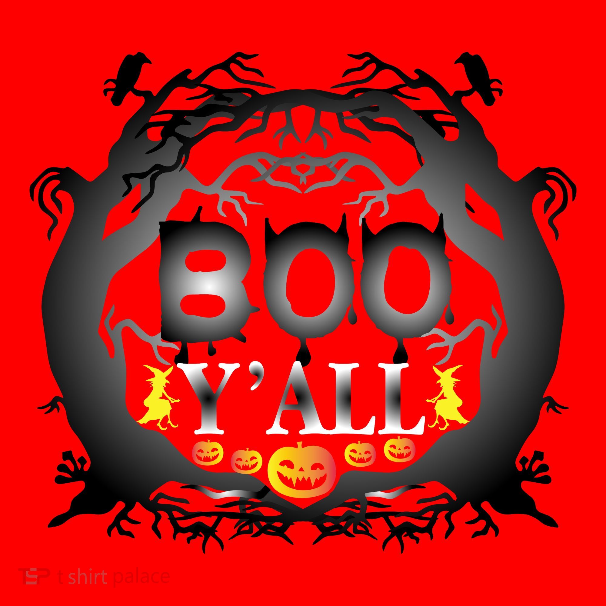 Boo Y'all Funny Halloween Santa Hat