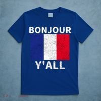 Bonjour Y'all French Flag France Pride  T-Shirt thumb 5