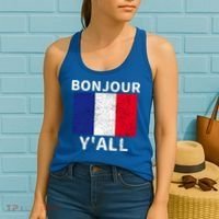 Bonjour Y'all French Flag France Pride  Women's Tank Top thumb 2