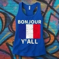 Bonjour Y'all French Flag France Pride  Women's Tank Top thumb 3