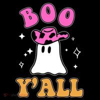 Boo Yall Ghost Halloween Women's Hoodie thumb 2