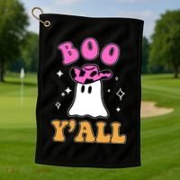 Boo Yall Ghost Halloween Golf Towel thumb 1