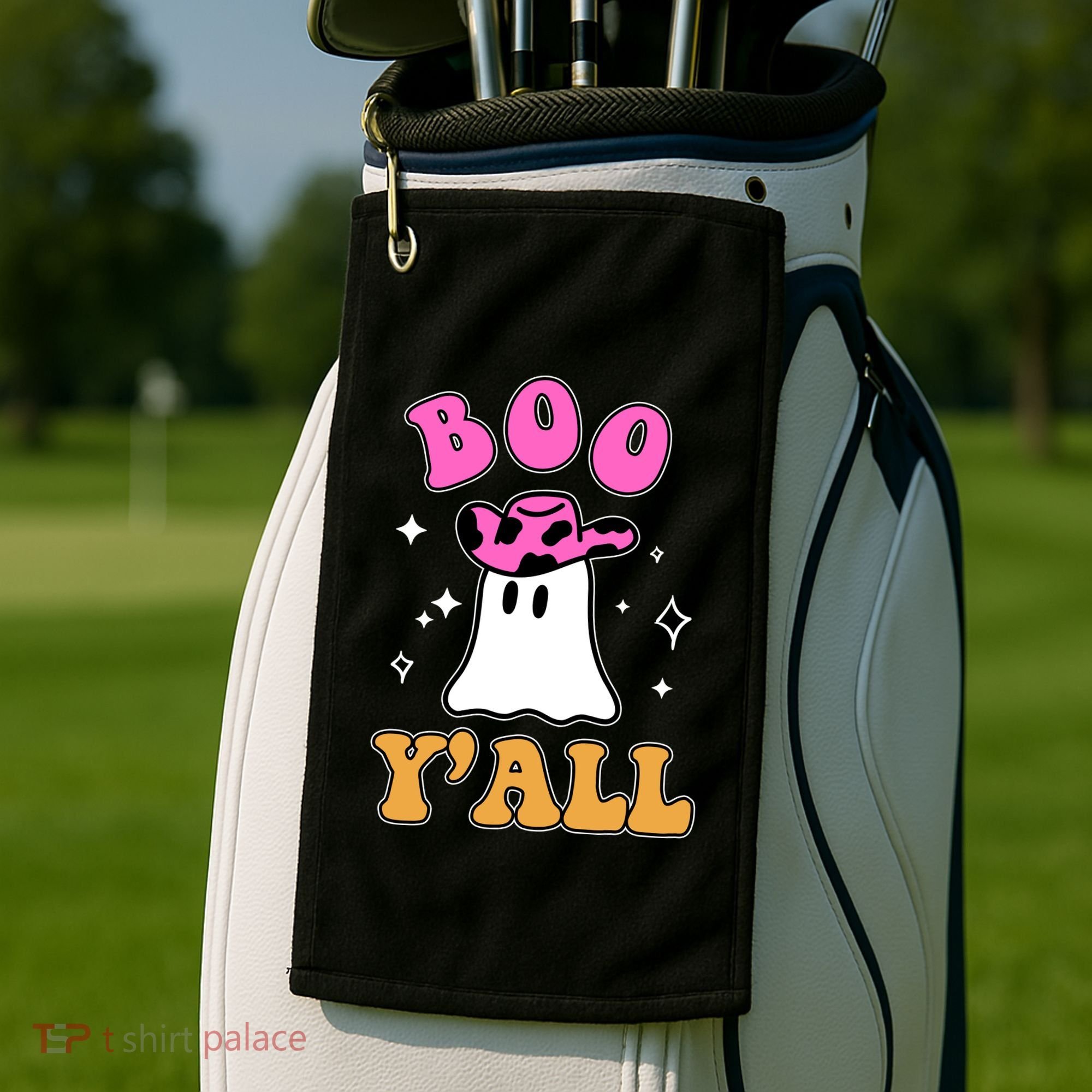 Boo Yall Ghost Halloween Golf Towel