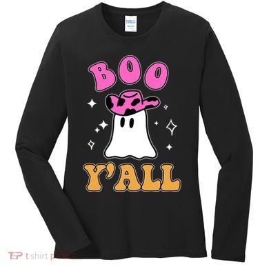 Boo Yall Ghost Halloween Women's Long Sleeve Shirt