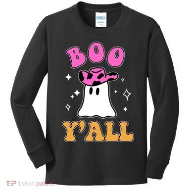 Boo Yall Ghost Halloween Kids Long Sleeve Shirt