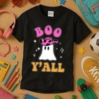 Boo Yall Ghost Halloween Kids T-Shirt thumb 3