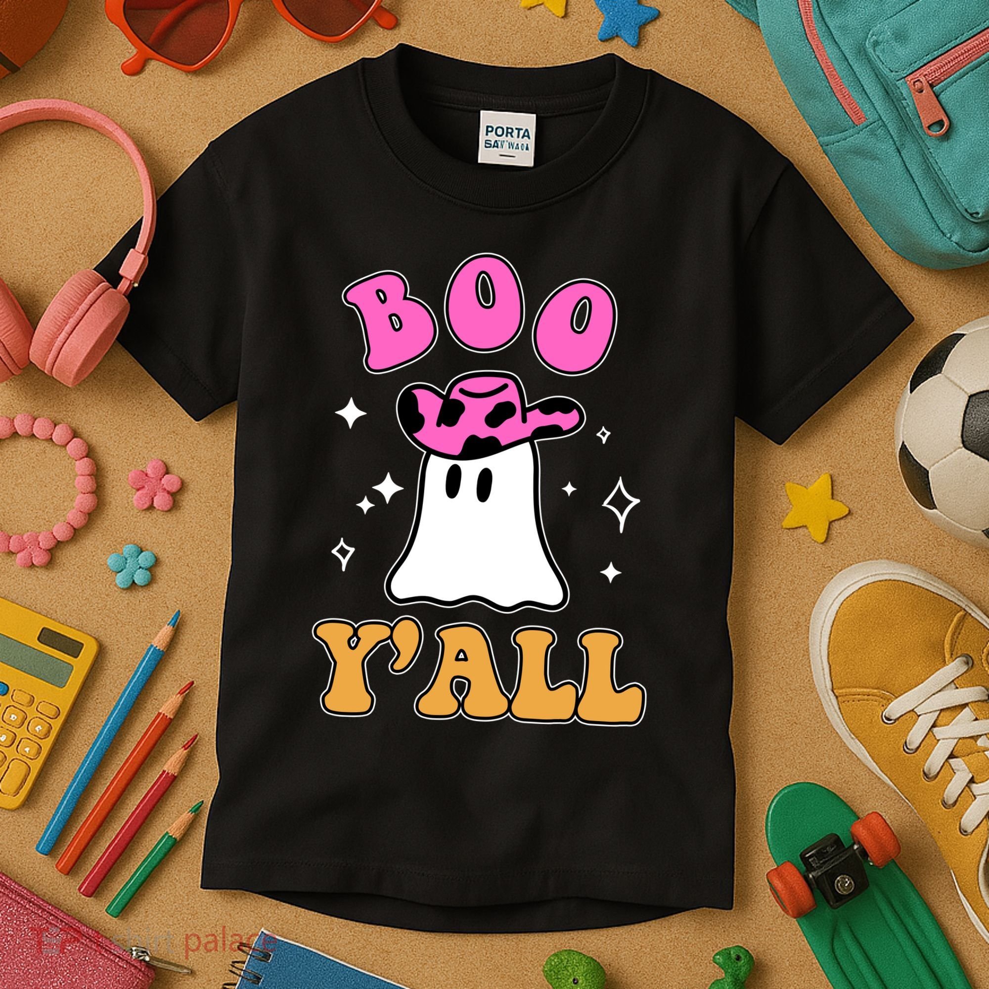 Boo Yall Ghost Halloween Kids T-Shirt