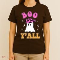 Boo Yall Ghost Halloween T-Shirt thumb 4