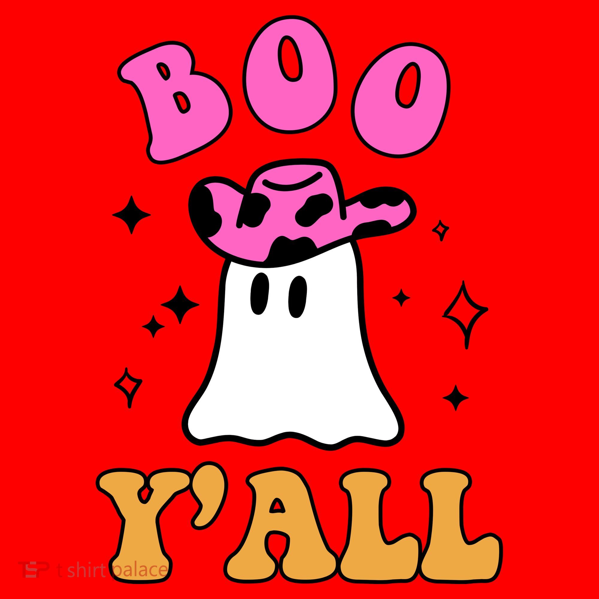 Boo Yall Ghost Halloween Santa Hat