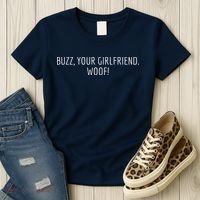 Buzz Your Girlfriend Woof Funny Christmas Sayings Women's T-Shirt thumb 3