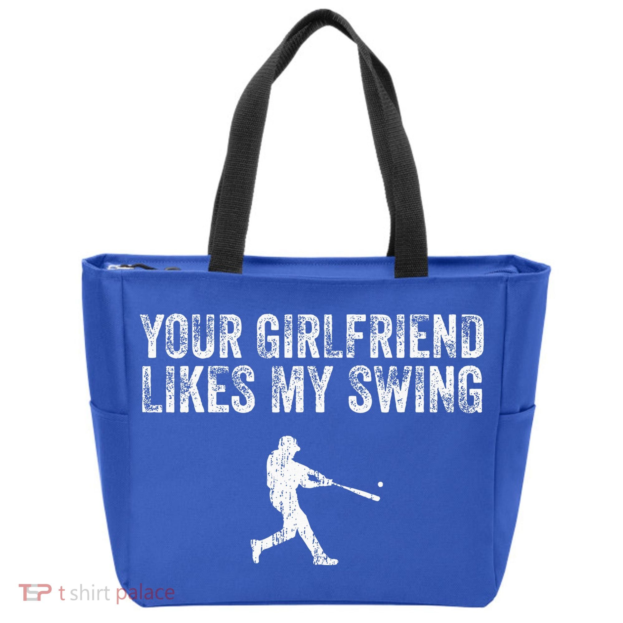 Baseball Your Girlfriend Likes My Swing Tote Bag