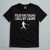 Baseball Your Girlfriend Likes My Swing Vintage T-Shirt thumb 5