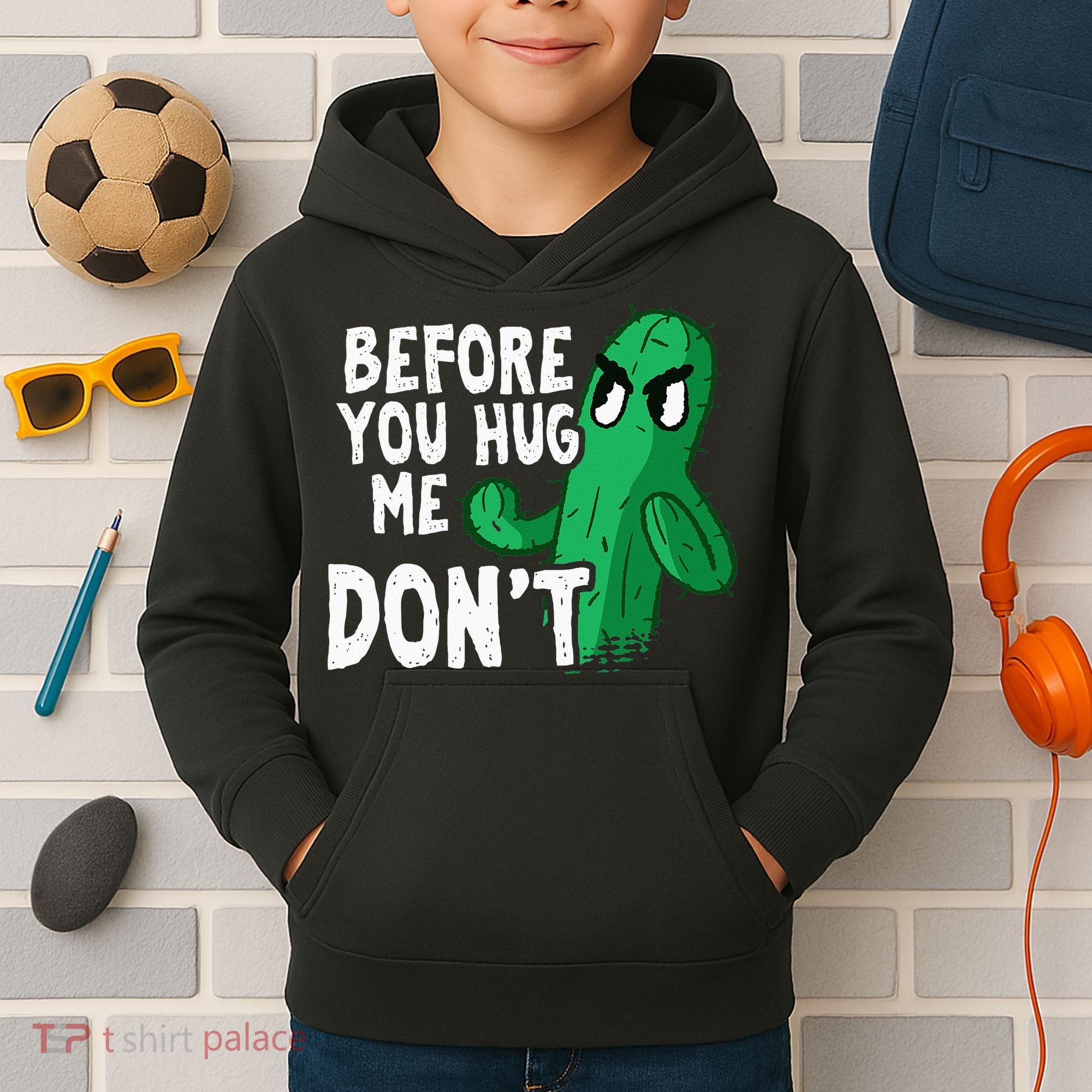 Before you hug me don't – Sarcasm quote no hugs not a hugger Kids Hoodie