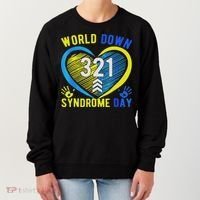 Blue Yellow Heart 21 World Down Syndrome Awareness Day Women's Sweatshirt thumb 0