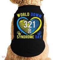 Blue Yellow Heart 21 World Down Syndrome Awareness Day Doggie Tank thumb 0