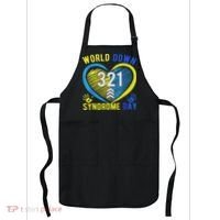 Blue Yellow Heart 21 World Down Syndrome Awareness Day Apron thumb 0