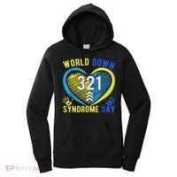 Blue Yellow Heart 21 World Down Syndrome Awareness Day Women's Hoodie thumb 0