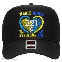 Blue Yellow Heart 21 World Down Syndrome Awareness Day Hat thumb 0