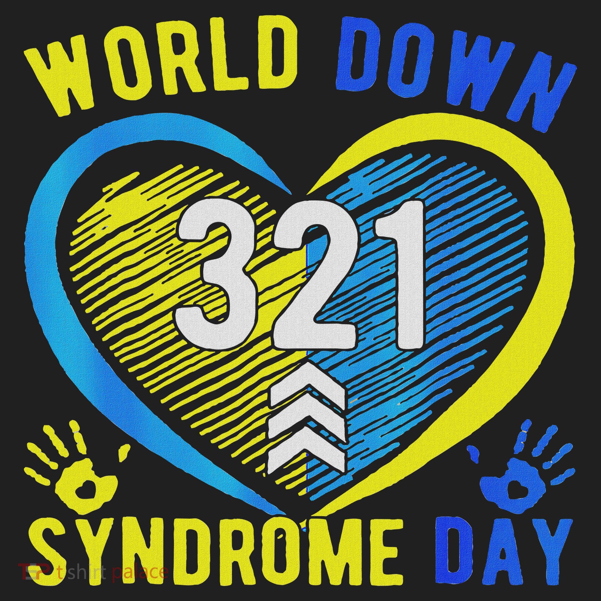 Blue Yellow Heart 21 World Down Syndrome Awareness Day Hat