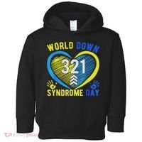 Blue Yellow Heart 21 World Down Syndrome Awareness Day Toddler Hoodie thumb 0