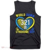 Blue Yellow Heart 21 World Down Syndrome Awareness Day Tank Top thumb 0